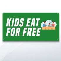 Kids Eat For Free Digitally Printed Banner