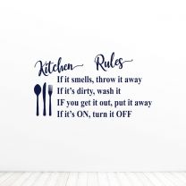 Kitchen Rules Art Home Mural Quote Wall Vinyl Décor Decal Sticker