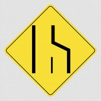 Lane Reduction Right Lane Ends Decal Sticker