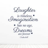 Laughter Imagination Dreams Tinkerbell Décor Quote Vinyl Wall Decal