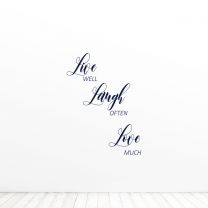 Live Well Laugh Often Love Much Quote Vinyl Wall Decal Sticker