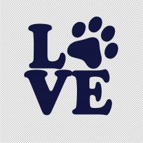 Love Paw Dog Cat Family Decal Sticker
