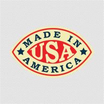 Made In USA America Oval Shape Decal Sticker