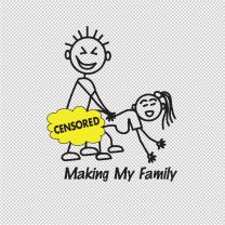 Making My Family Stick Figure Decal Sticker
