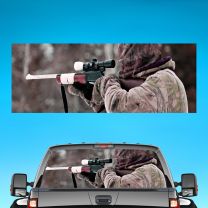 Man Shotgun Hunting Graphics For Pickup Truck Rear Window Perforated Decal Flag
