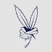 Marijuana Pot Weed Leaf Peace Sign Decal Sticker