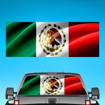 Maxican Flag Graphics For Pickup Truck Rear Window Perforated Decal Flag