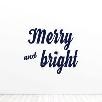 Merry And Bright Quote Vinyl Wall Decal Sticker