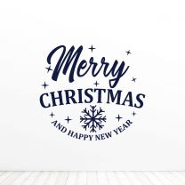 Merry Christmas And A Happy New Year Quote Vinyl Wall Decal Sticker
