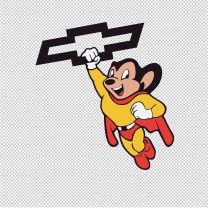 Mighty Mouse Chevy Color Vintage Style Decal Sticker