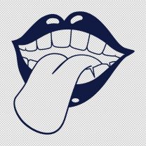 Mouth Tongue Hanging Out Decal Sticker