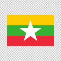 Myanmar Country Flag Decal Sticker