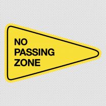 No Passing Zone Decal Sticker