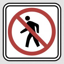 No Pedestrians Decal Sticker