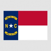 North Carolina State Flag Decal Sticker