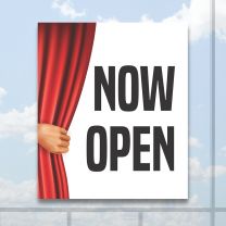 Now Open Full Color Digitally Printed Window Poster