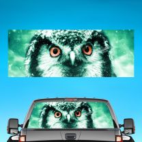 Owl Snow Figure Graphics For Truck Rear Window Perforated Decal