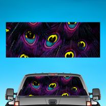 Peacock Feather Graphics For Truck Rear Window Perforated Decal