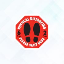 Physical Distancing Please Wait Here Covid19 Floor Decal