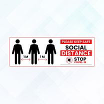 Please Keep Safe Social Distance Sticker Style3
