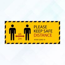 Please Keep Safe Social Distance Sticker Style1