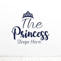 Princess Sleeps Here Quote Vinyl Wall Décor Decal Sticker