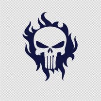 Punisher Flame Motorcycle Vinyl Decal Sticker