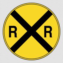 Railroad Crossing Ahead Decal Sticker