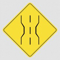 Road Narrows Decal Sticker
