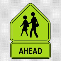 School Crosswalk Ahead Decal Sticker