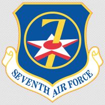 Seventh Air Force Army Emblem Logo Shield Decal Sticker