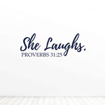 She Laughs Proverbs 31 25 Décor Quote Vinyl Wall Decal Sticker