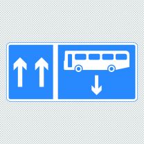 Sign Giving Order Contra Flow Bus Lane Decal Sticker