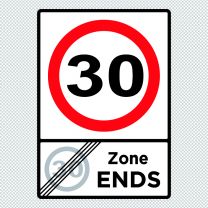 Sign Giving Order End 20 Zone Decal Sticker