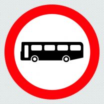 Sign Giving Order No Buses Decal Sticker