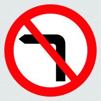 Sign Giving Order No Left Turn  Decal Sticker