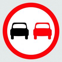Sign Giving Order No Overtaking Decal Sticker