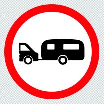 Sign Giving Order No Towed Caravans Decal Sticker