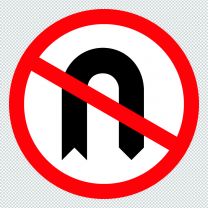 Sign Giving Order No U Turn Decal Sticker