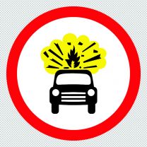 Sign Giving Order No Vehicles Carry Explosives Decal Sticker