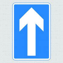 Sign Giving Order One Way Traffic Decal Sticker