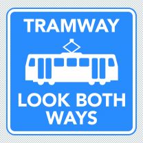 Sign Giving Order Pedestrian Crossing Tramway Decal Sticker
