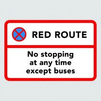 Sign Giving Order Red Route Decal Sticker