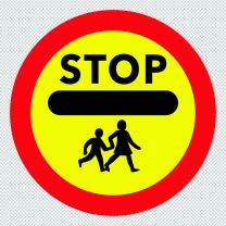Sign Giving Order School Crossing Patrol Decal Sticker