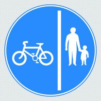 Sign Giving Order Segregated Cycle Pedestrian Route Decal Sticker