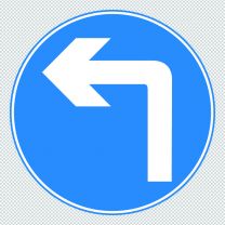 Sign Giving Order Turn Left Ahead Decal Sticker