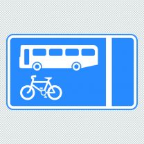 Sign Giving Order With Flow Bus Cycle Lane Decal Sticker