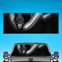 Snake Green Graphics For Truck Rear Window Perforated Decal