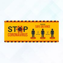 Stop Corona Social Distance Sign Vinyl Sticker