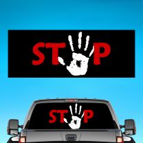 Stop Sign Graphics For Pickup Truck Rear Window Perforated Decal